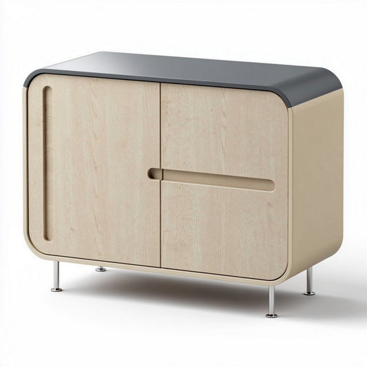 Mueble de almacenamiento moderno en madera y metal 60 x 40 x 80cm