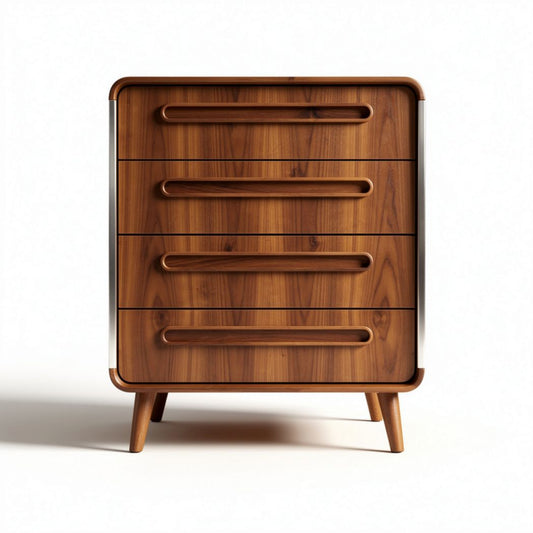 Mueble de almacenamiento de madera de nogal con tres cajones 40 x 50 x 70cm